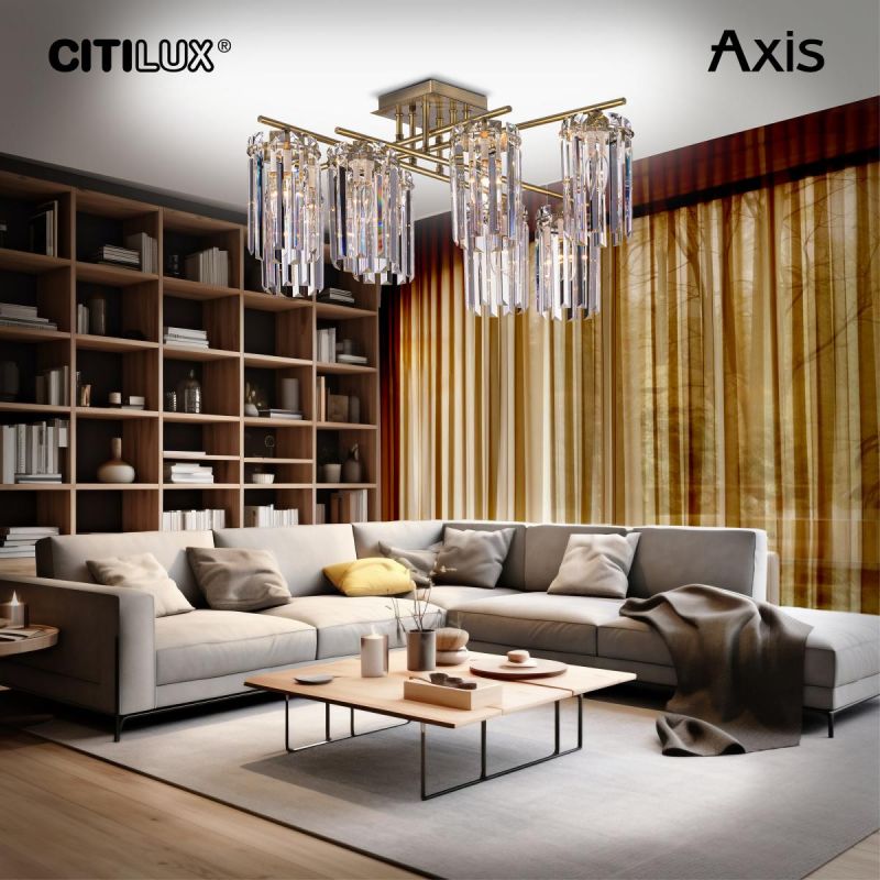 Люстра хрустальная потолочная Citilux AXIS E14 60W CL313283 фото 5