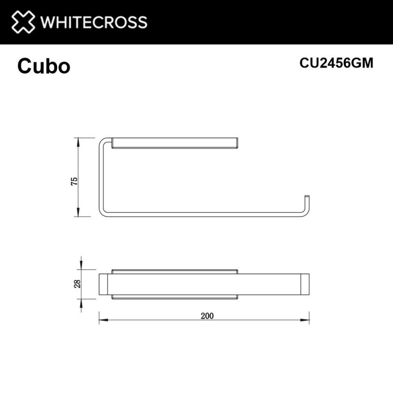 Полотенцедержатель WHITECROSS Cubo CU2456GM, оружейная сталь фото 2