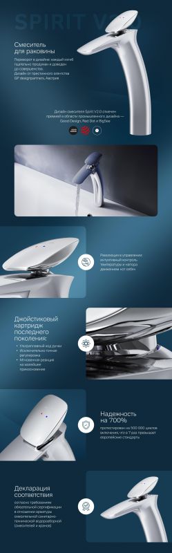 Смеситель для раковины AM.PM Spirit 2.0 F70A92000