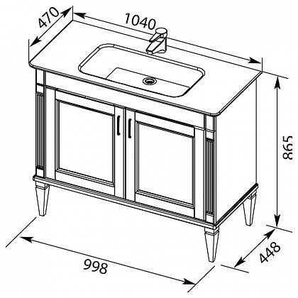 Раковина Aquanet SHARP Sanovit 14105-KL 196393 105 cm