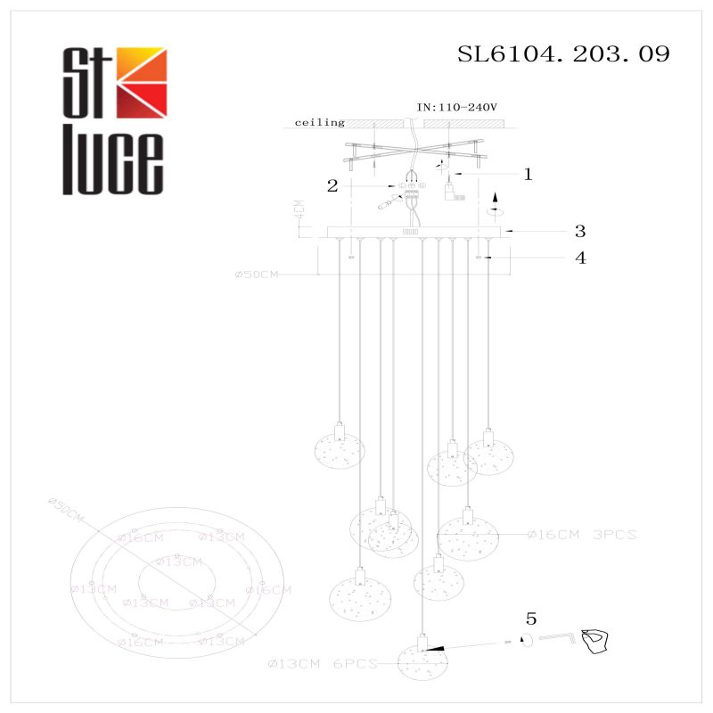 Подвесной светильник ST Luce Montecelio SL6104.203.09