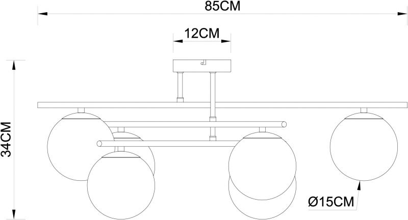 Люстра на штанге Arte Lamp ALCOR A2224PL-6BK