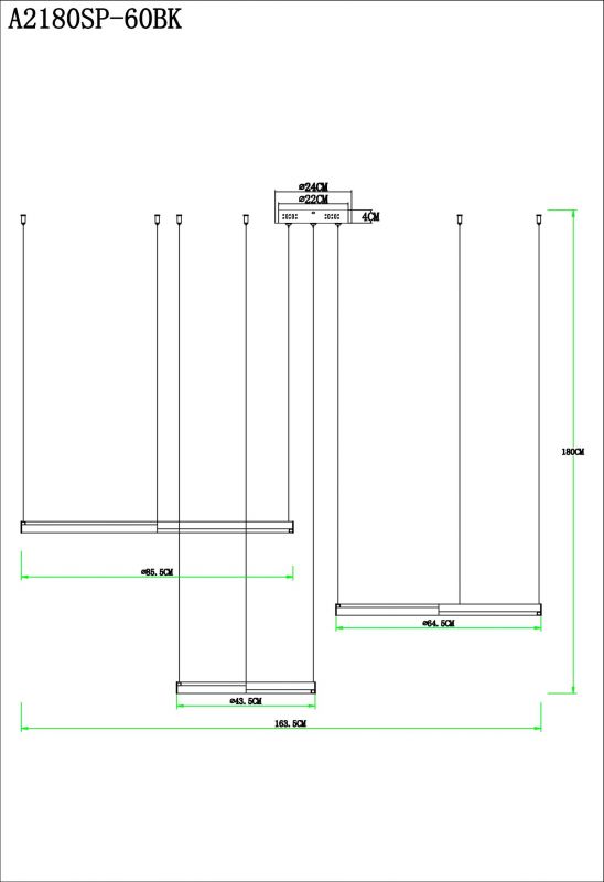 Подвесная люстра Arte Lamp ALFIE A2180SP-60BK