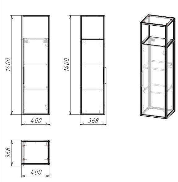 Пенал подвесной Grossman "ЛОФТ-40 см" 304002 ориентация L/R, шанико/металл черный фото 4