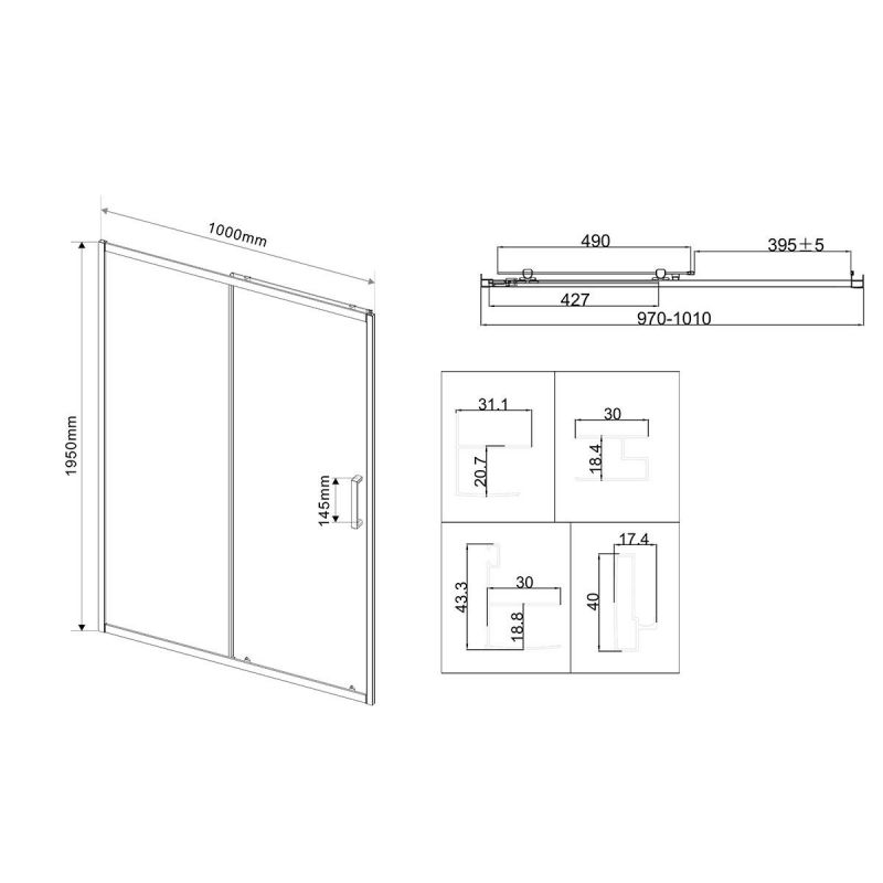 Душевая дверь Vincea City VDS-5CT110MT 1100 хром