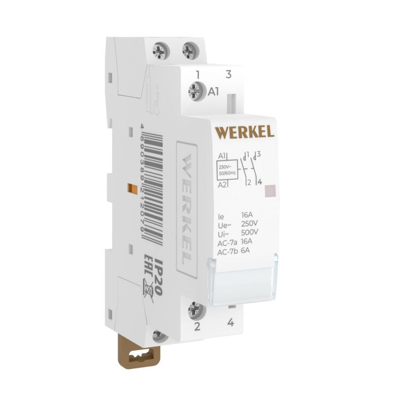 Контактор модульный Werkel 16 A 2NO (1 модуль) W941M16O фото 1