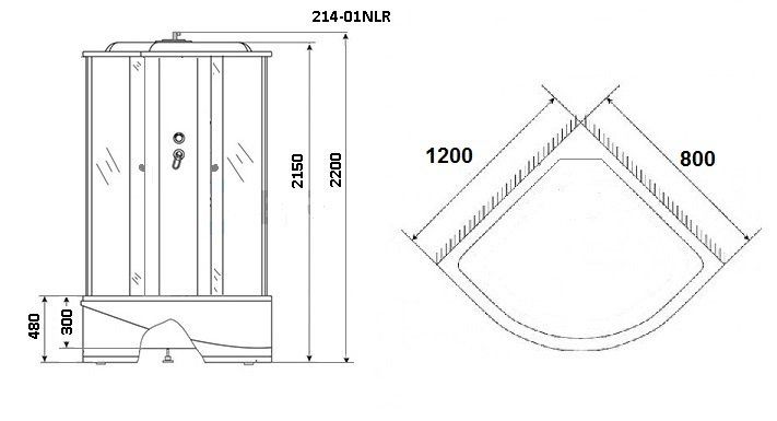 Душевая кабина Niagara Ultra NG- 214-01RN 120х80 R 80x120