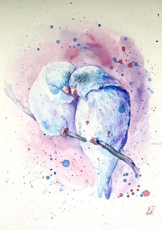 Картина "Попугайчики" Лилия Шевелева