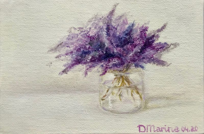 Картина "LILAC ON WHITE STILL-LIFE'S" Марина Дерягина