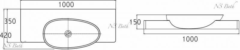 Раковина-столешница NSBath NSS-1050G фото 4