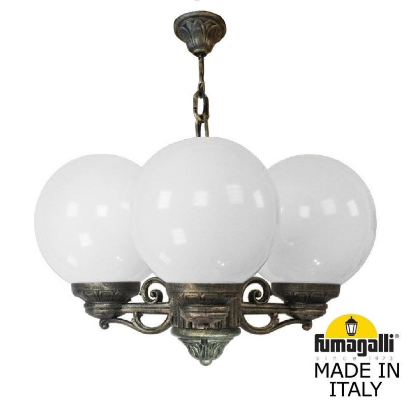 Подвесной уличный светильник  Fumagalli GLOBE 250 бронза, бежевый G25.120.S30.BYF1R фото 1