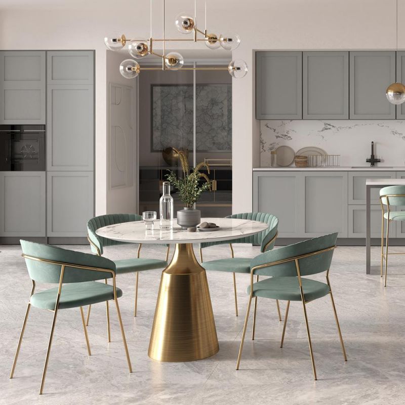 Комплект из 2-х стульев полубарных BRADEX Home Turin мятный с золотыми ножками BD-3072967 фото 2
