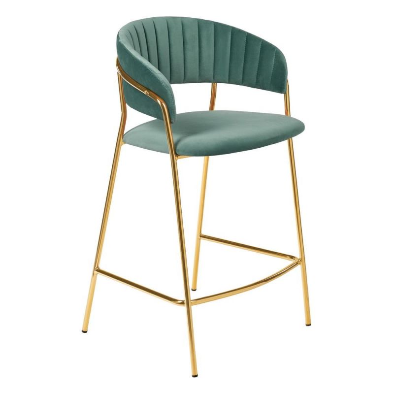 Комплект из 2-х стульев полубарных BRADEX Home Turin мятный с золотыми ножками BD-3072967 фото 8
