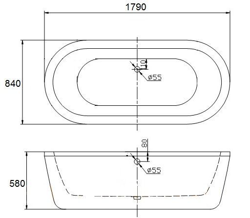 Акриловая ванна BelBagno BB12-1775 180x80