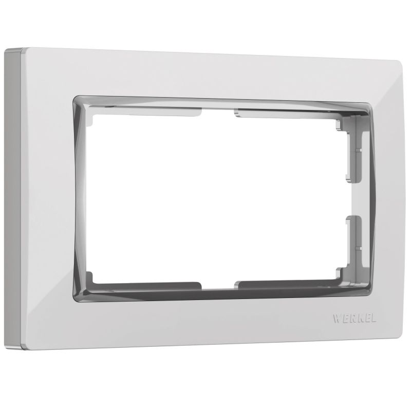 Рамка для двойной розетки (белый/хром) Werkel W0081901 фото 1