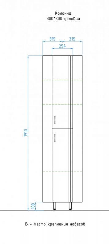 Шкаф-колонна Style Line Веер ЛС-00000113