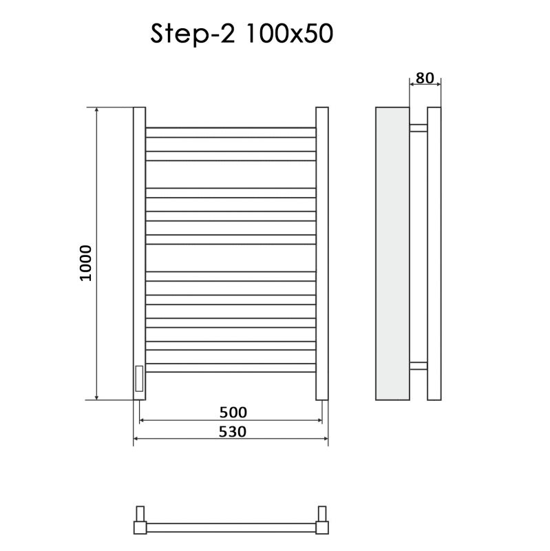 Полотенцесушитель электрический Ника STEP-2 100/50 лев