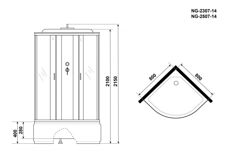Душевая кабина Niagara Classic NG-2307-14 80х80 фото 8