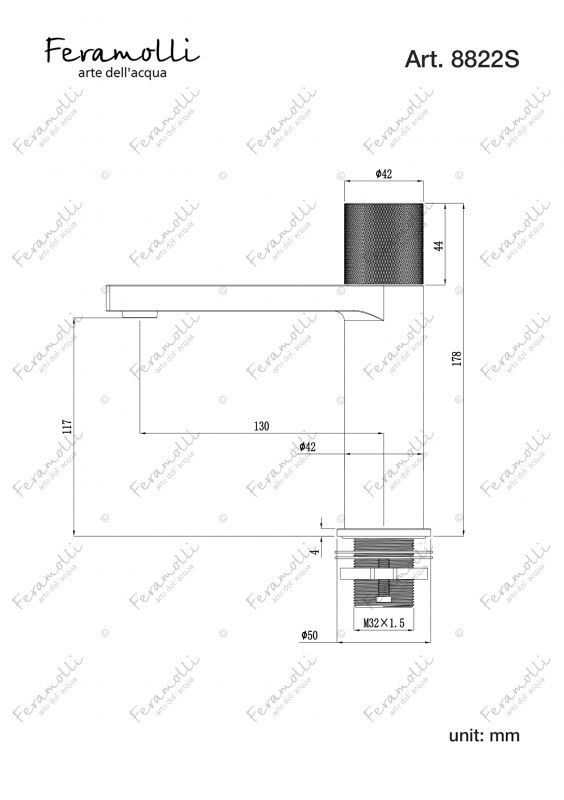 Смеситель для раковины Feramolli BO8822S белый