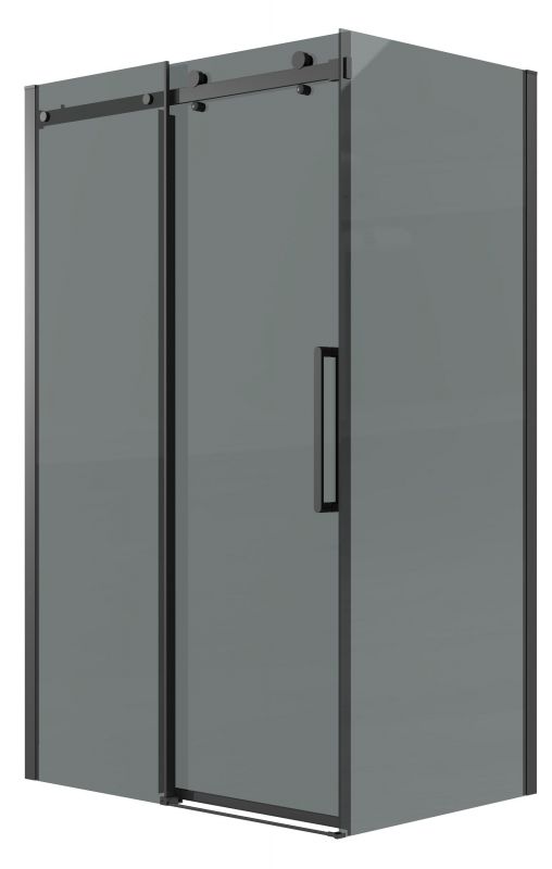 Душевой уголок Grossman Classic 120.K33.04.1010.21.10, 100х100 см, профиль черный матовый, стекло тонированное фото 1