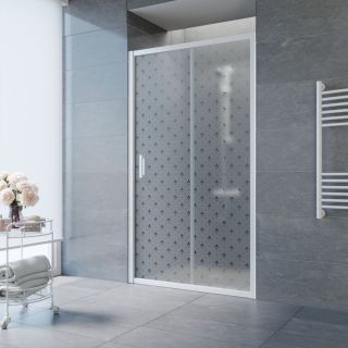 Душевая дверь Vegas Glass ZP 100 01 R05 R, профиль белый, стекло с узором