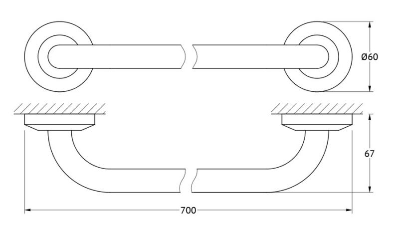 Штанга для полотенца 70 cm FBS Standard STA 033