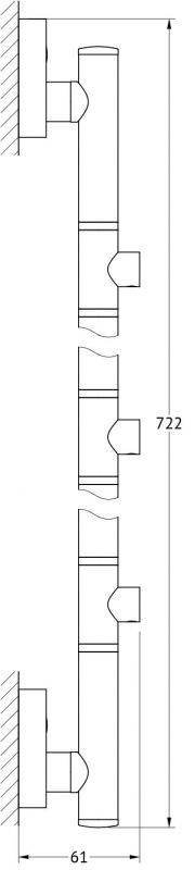 Штанга настенная для 3-х аксессуаров 71 cm FBS Ellea ELL 078