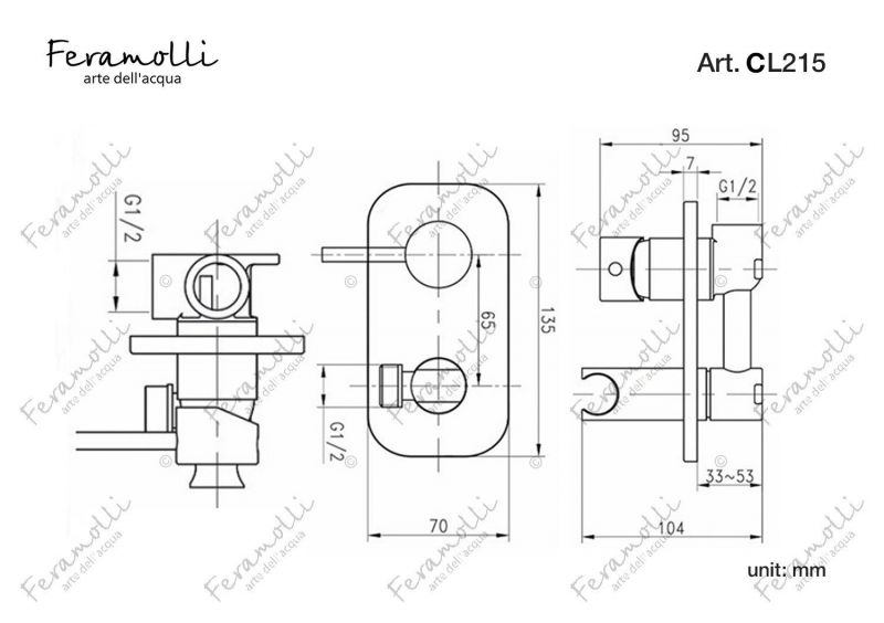 Комплект гигиенического душа Feramolli Pura CL215, хром фото 2