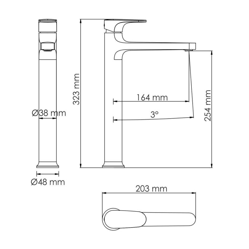 Смеситель для умывальника WasserKRAFT Weida 3103H фото 3