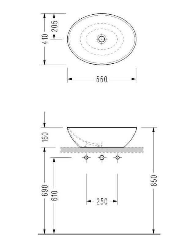 Раковина Serel WASHBASIN 55x41x16 CH33 фото 2