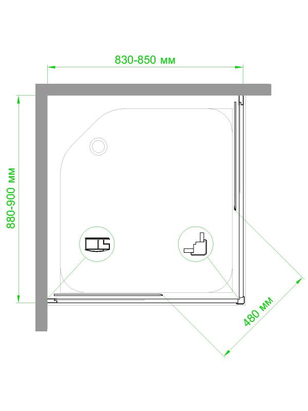 Душевой уголок Royal Bath HPD 85x90x185, RB9085HPD-T