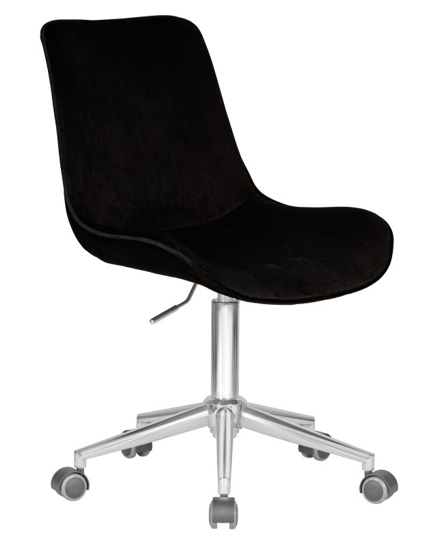 Кресло Dobrin Dora 9518-LM DORA, цвет сиденья черный (1922-21), цвет основания хромированная сталь