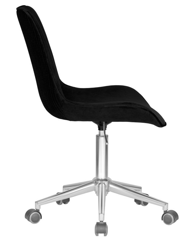 Кресло Dobrin Dora 9518-LM DORA, цвет сиденья черный (1922-21), цвет основания хромированная сталь