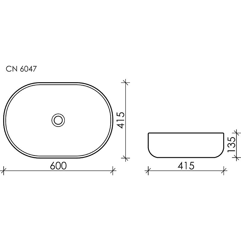 Раковина-чаша Ceramica Nova ELEMENT CN6047MB 60 см., черная матовая фото 8