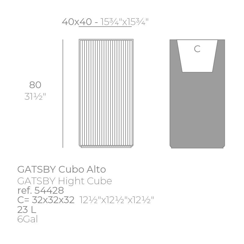 Кашпо Gatsby prisma 40x40x80 Vondom BD-2609212