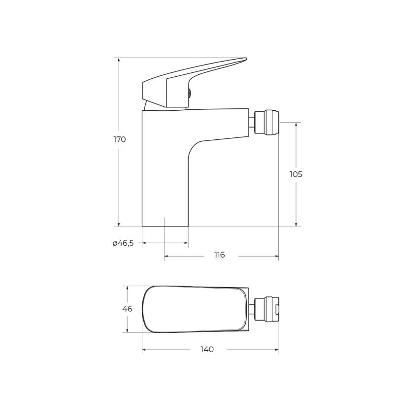 Смеситель для биде BelBagno Due DUE-BD-CRM-W0 фото 2