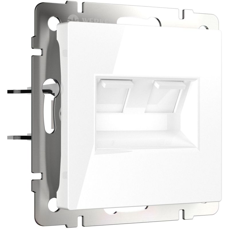 Розетка двойная Ethernet RJ-45 (белая) Werkel W1181101 фото 1
