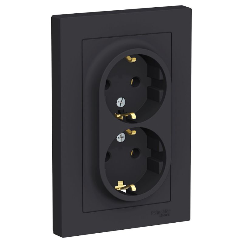 Электрическая розетка двухместная Systeme Electric ATLASDESIGN BD-1495171 фото 1