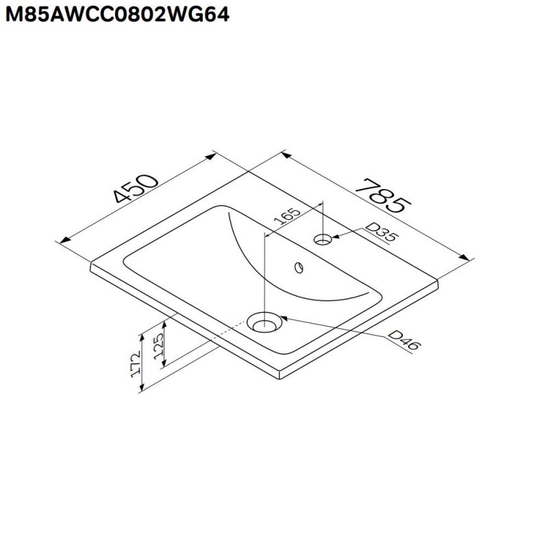 Раковина мебельная AM.PM X-Joy M85AWCC0802WG64 80 см