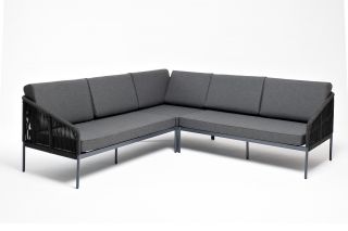 "Канны" диван модуль 4sisный плетеный из роупа, каркас алюминий темно-серый (RAL7024) BD-2771987