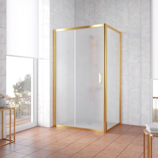 Душевой уголок Vegas Glass ZP+ZPV 150х70 09 10, профиль золотой, стекло матовое
