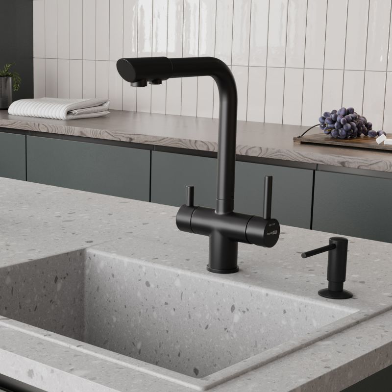 Смеситель для кухни WasserKraft A8367 черный Soft-touch фото 2