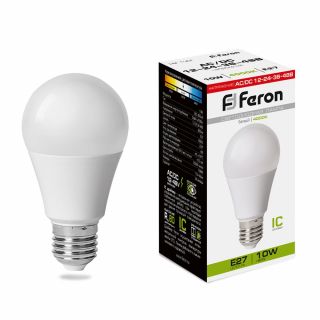 Лампа светодиодная Feron 10W 12-48V E27 4000K A60, LB-192 38265