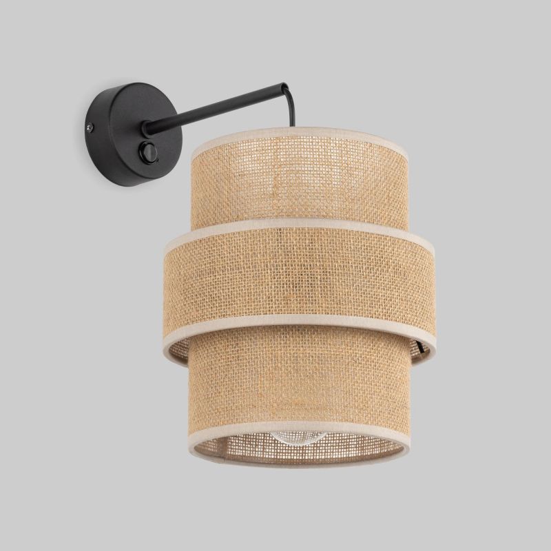 Настенный светильник TK Lighting Calisto с тканевым абажуром E27 15W 5400 фото 1