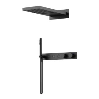 Душевая система с термостатом Sancos Linn SC9023MB черный матовый
