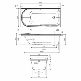 Фронтальная панель AM.PM Like W80A-150-070W-P